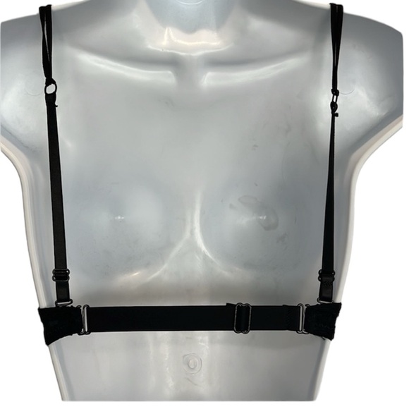 Bikini Top Black Plunging Neckline Adjustable removable Straps.  S - Picture 2 of 8